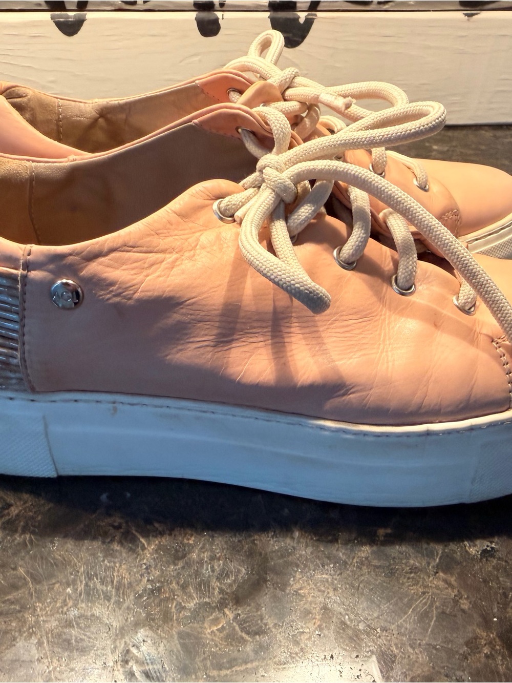 AGL Women’s PINK Leather Platform Sneakers